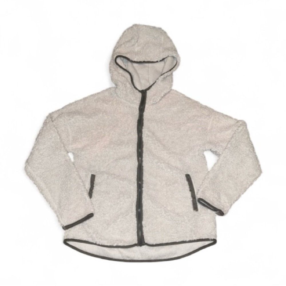 Mine Ivory Sherpa Zip Up Hoodie- Size Large
